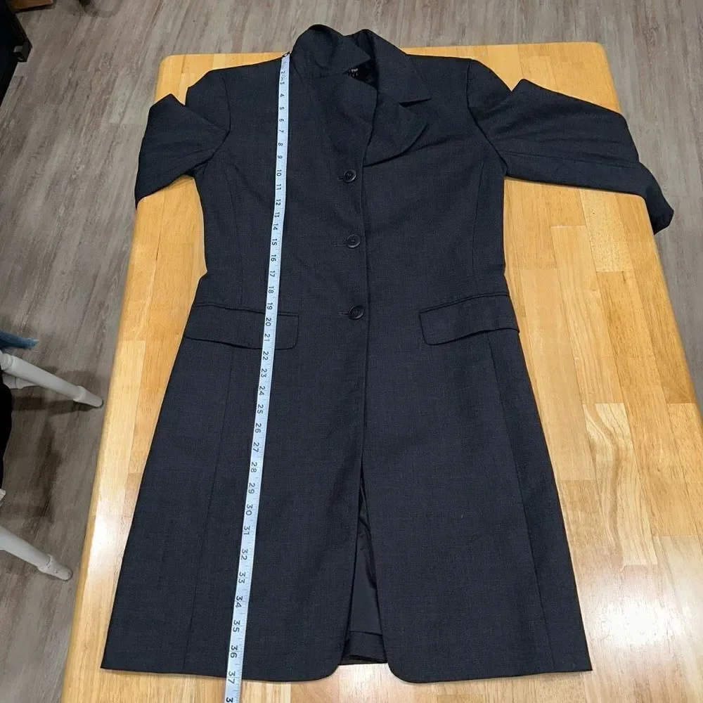 Liz Claiborne Collection Wool Blend Charcoal Gray Blazer Coat‎ Modest Career